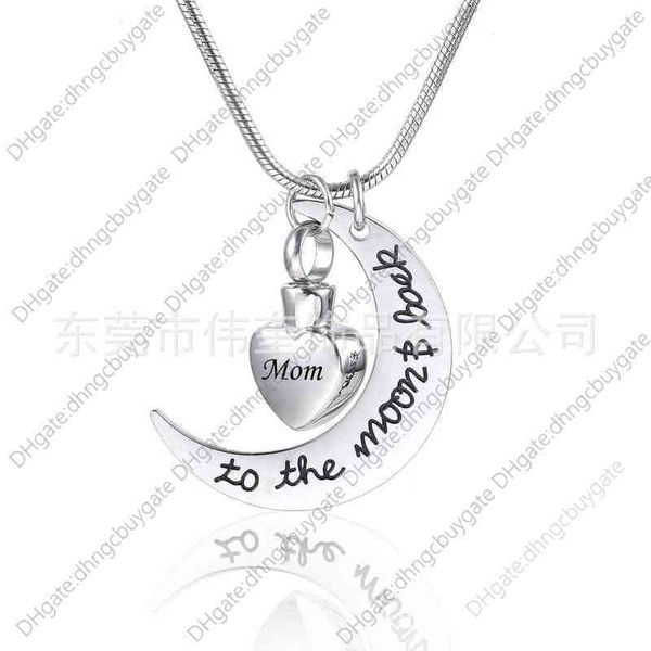 selling mom dad ashes necklace heart shaped urn pendant moon funeral jewelry, Silver
selling mom dad ashes necklace heart shaped urn pendant moon funeral jewelry, Silver