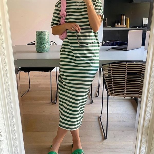 wotwoy summer o neck short sleeve stripes dress women threads knit basic black white female loose backless mujer 220614, Black;gray
wotwoy summer o neck short sleeve stripes dress women threads knit basic black white female loose backless mujer 220614, Black;gray