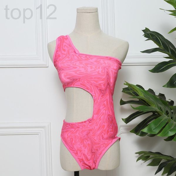 women's swimwear designer 2021 pink letter one shoulder piece open waist bikini women's swimsuit x111, White;black
women's swimwear designer 2021 pink letter one shoulder piece open waist bikini women's swimsuit x111, White;black