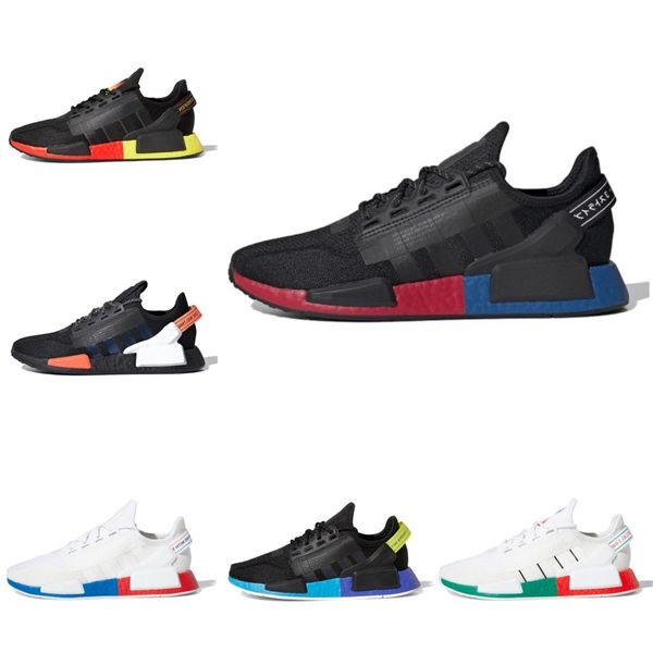 Image of High Quality Mens Womens Running Shoes NMD R1 V2 Core Triple White Black Mesh Tokyo Blue Glow Vapour Pink Light Onix Outdoor Trainer Coach Designer
