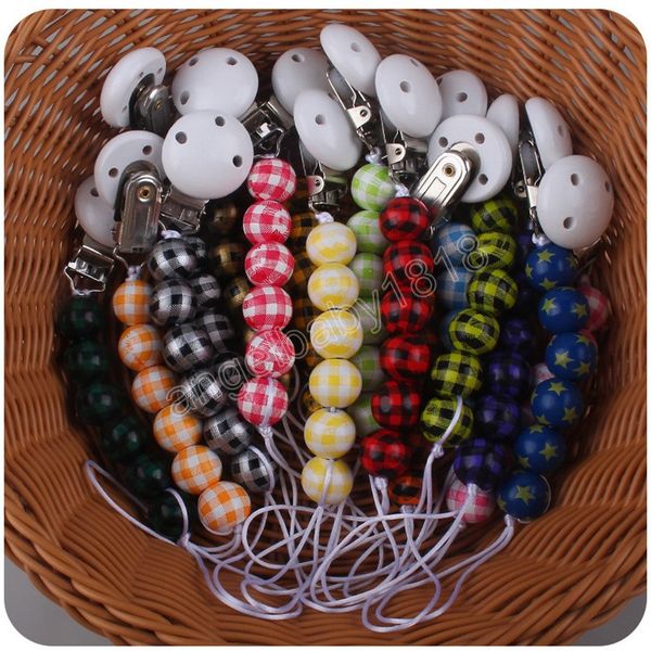 plaid beads baby pacifier clips wood pacifier chain safe teething toy bebe teether eco-friendly dummy holder
plaid beads baby pacifier clips wood pacifier chain safe teething toy bebe teether eco-friendly dummy holder