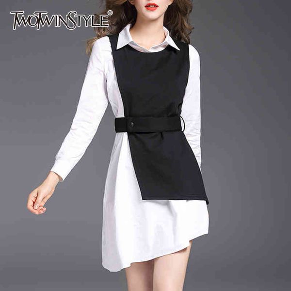 elegant korean spring dress for women lapel long sleeve patchwork hit color mini dresses female fashion 210423, Black;gray
elegant korean spring dress for women lapel long sleeve patchwork hit color mini dresses female fashion 210423, Black;gray
