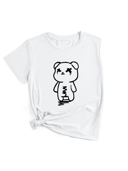 cartoon graphic tee k2ln#, White 
cartoon graphic tee k2ln#, White