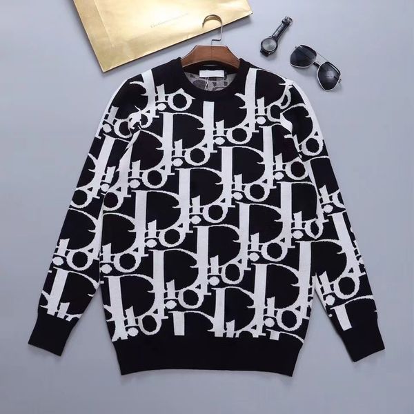 designers sweaters mens womens pullover fashion classic round neck long sleeve sweater, White;black
designers sweaters mens womens pullover fashion classic round neck long sleeve sweater, White;black
