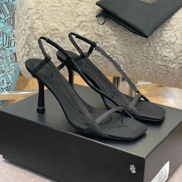 2022 spring and summer new silk rhinestone chain square head open toe one-line simple high-heeled sandals women's shoes, Black
2022 spring and summer new silk rhinestone chain square head open toe one-line simple high-heeled sandals women's shoes, Black