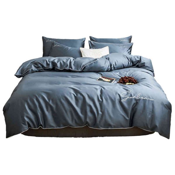 2021 four-piece bedding simple cotton double household bed sheet quilt cover embroidered piping comfortable blue color
2021 four-piece bedding simple cotton double household bed sheet quilt cover embroidered piping comfortable blue color