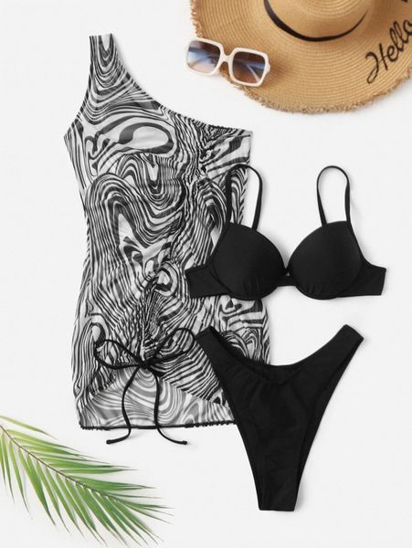 3pack solid high cut bikini swimsuit & zebra stripe cover up y6oq#, White;black
3pack solid high cut bikini swimsuit & zebra stripe cover up y6oq#, White;black