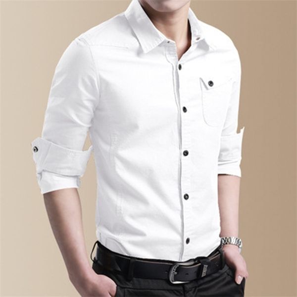 new mens shirts slim fit button down long sleeve cargo shirts 100% cotton moto biker black army green male blouse 210412, White;black
new mens shirts slim fit button down long sleeve cargo shirts 100% cotton moto biker black army green male blouse 210412, White;black