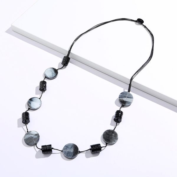 round combination simple long necklace women's splicing wax thread knot sweater chain, Silver
round combination simple long necklace women's splicing wax thread knot sweater chain, Silver