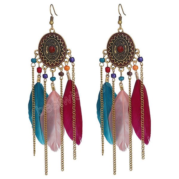 long tassel fashion red feather style ethnic boho big dangle statement earring wedding earrings accessories wholesale, Silver
long tassel fashion red feather style ethnic boho big dangle statement earring wedding earrings accessories wholesale, Silver