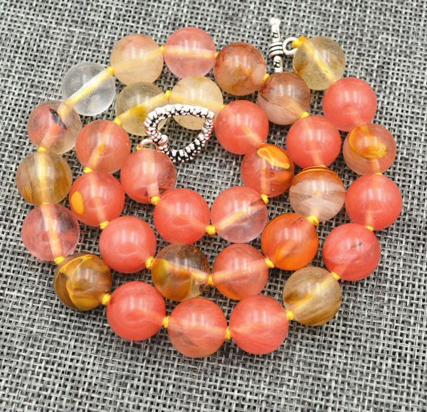 10mm round multicolor watermelon tourmaline necklace 18", Silver
10mm round multicolor watermelon tourmaline necklace 18", Silver