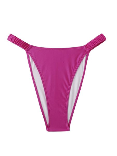 plus ruched side bikini bottom u1b7#, Black