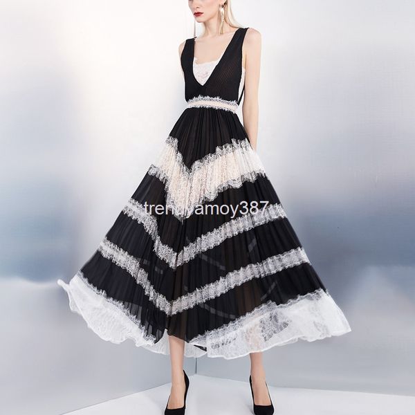 casual dresses summer bohemian pleated lace edge v-neck vest dress women's seaside holiday swing long skirt, Black;gray
casual dresses summer bohemian pleated lace edge v-neck vest dress women's seaside holiday swing long skirt, Black;gray