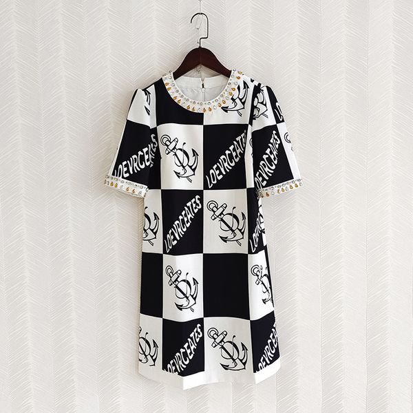 71 2022 autumn summer brand same style dress beads flora print short sleeve fashion prom womens clothes yy, White;black
71 2022 autumn summer brand same style dress beads flora print short sleeve fashion prom womens clothes yy, White;black