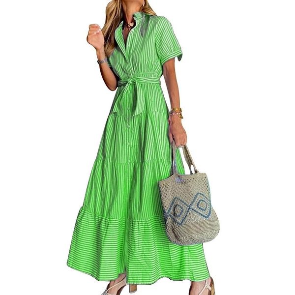 casual dresses long dress women clothes spring summer short sleeve turn-down collar a-line fashion button striped vestidos mujer, Black;gray
casual dresses long dress women clothes spring summer short sleeve turn-down collar a-line fashion button striped vestidos mujer, Black;gray