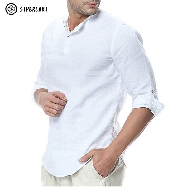 mens casual blouse cotton linen shirt loose long sleeve tee shirt spring autumn summer casual handsome men shirt 220813, White;black
mens casual blouse cotton linen shirt loose long sleeve tee shirt spring autumn summer casual handsome men shirt 220813, White;black