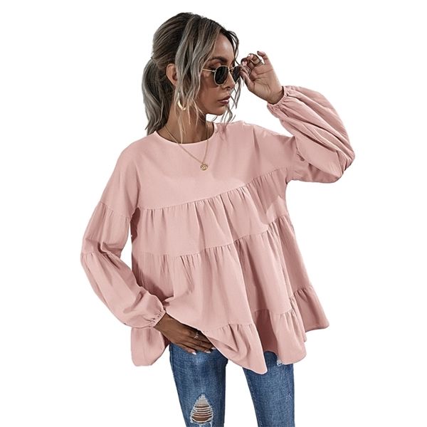 spring japanese women blouses shirt fashion ruffles long sleeve shirts pink lady vintage o neck solid blusas 210308, White
spring japanese women blouses shirt fashion ruffles long sleeve shirts pink lady vintage o neck solid blusas 210308, White