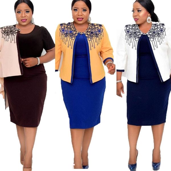 hgte 4xl 5xl africa plus size women's dress 2 pcs sets spring autumn round neck 3/4 sleeve pleated large clothes 220426, Black;gray
hgte 4xl 5xl africa plus size women's dress 2 pcs sets spring autumn round neck 3/4 sleeve pleated large clothes 220426, Black;gray