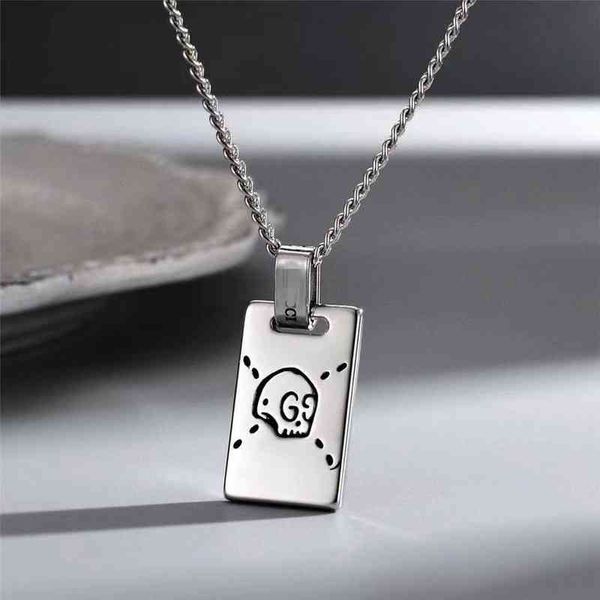 2023 designer new jewelry double square brand necklace sterling silver wind elf skull simple fashion men and women couple necklace, Black
2023 designer new jewelry double square brand necklace sterling silver wind elf skull simple fashion men and women couple necklace, Black