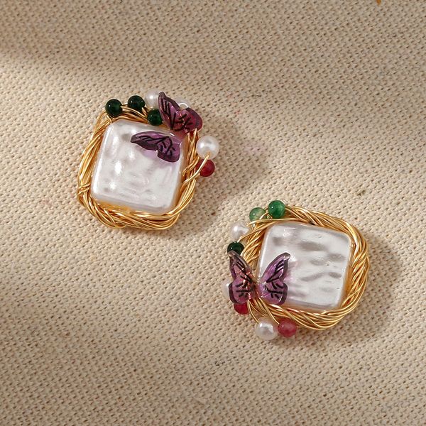 fashion designers accessories classical temperament women square pearl earrings earrings female online influencer trend colorized butterfly, Silver
fashion designers accessories classical temperament women square pearl earrings earrings female online influencer trend colorized butterfly, Silver