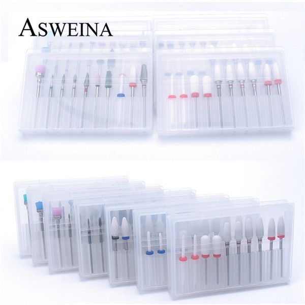 10pc nail drill bit set ceramic milling cutter kit electric machine manicure bits rotary burr cuticle tools accessories 220613, Silver
10pc nail drill bit set ceramic milling cutter kit electric machine manicure bits rotary burr cuticle tools accessories 220613, Silver