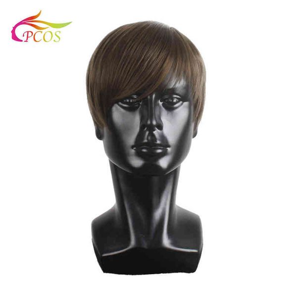 men hair synthetic short brown wig straight for male fleeciness realistic toupee s with bangs 0527, Black
men hair synthetic short brown wig straight for male fleeciness realistic toupee s with bangs 0527, Black