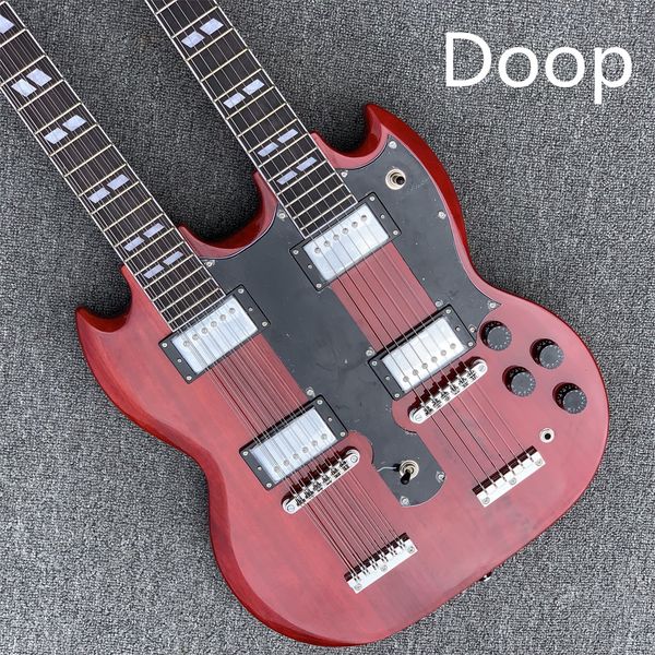 in stock double sg style double neck 12-string double string and 6-string lead electric guitar red mahogany available by order guitars guita
in stock double sg style double neck 12-string double string and 6-string lead electric guitar red mahogany available by order guitars guita