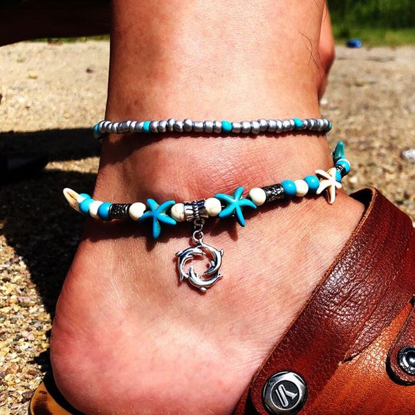 vintage starfish pendant anklets for women 2023 beach stone beads anklet bohemian ankle bracelet on leg summer foot jewelry, Red;blue
vintage starfish pendant anklets for women 2023 beach stone beads anklet bohemian ankle bracelet on leg summer foot jewelry, Red;blue