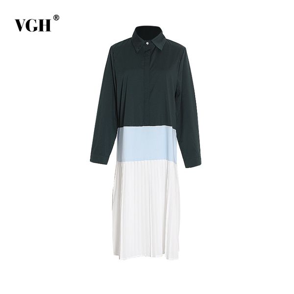 spring dress for women casual lapel long sleeve patchwork draped oversized midcalf female fashion 210507, Black;gray
spring dress for women casual lapel long sleeve patchwork draped oversized midcalf female fashion 210507, Black;gray