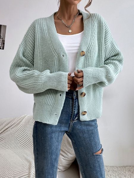 single breasted ribbed knit cardigan g1se#, White;black