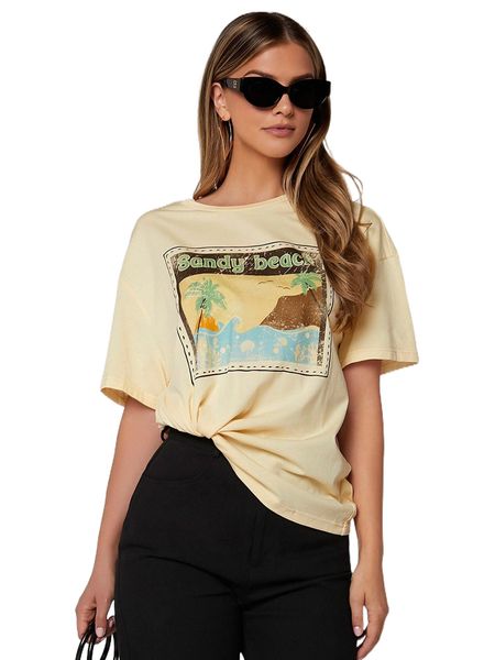 letter graphic drop shoulder tee w4sm#, White
letter graphic drop shoulder tee w4sm#, White