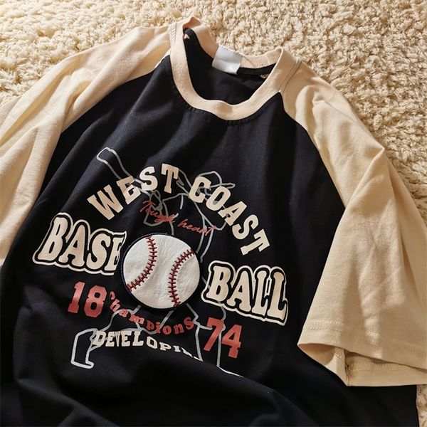 cotton material retro sport baseball letter printed t shirts women oversized summer tshirts harajuku teens girls casual 220511, White
cotton material retro sport baseball letter printed t shirts women oversized summer tshirts harajuku teens girls casual 220511, White