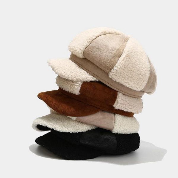berets hats women's autumn winter beret british style lamb wool stitching octagonal hat outdoor leisure all-match sboy hatberets, Blue;gray
berets hats women's autumn winter beret british style lamb wool stitching octagonal hat outdoor leisure all-match sboy hatberets, Blue;gray