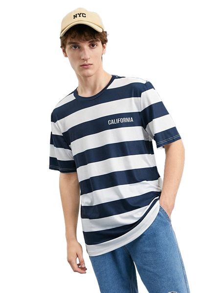 men letter & striped print tee d1ns#, White;black
men letter & striped print tee d1ns#, White;black