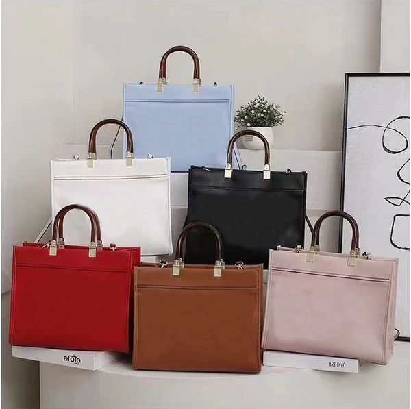 handle zip real leather the tote bags womens luxury designer handbags hight quality removable long strap shoulder cross body hand bag woman
