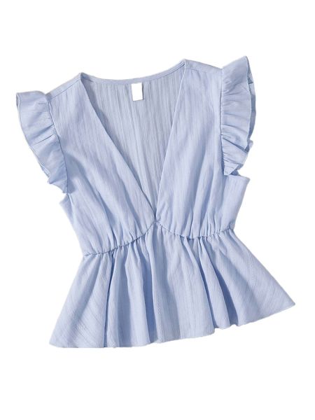 butterfly sleeve peplum w4p1#, White