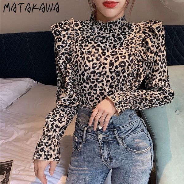 leopard print ruffled women tshirt spring stand collar t shirts pleated bubble sleeve woman tshirts loose 210506, White
leopard print ruffled women tshirt spring stand collar t shirts pleated bubble sleeve woman tshirts loose 210506, White