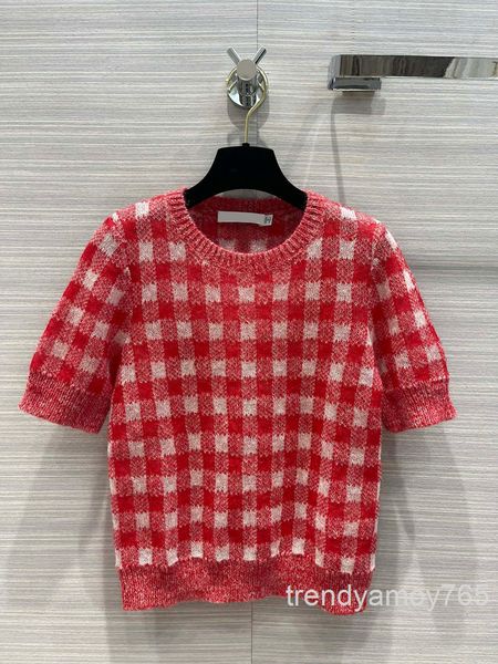 women's knits & tees plaid sweater college age reduced mohair slim short sleeved women's spring and summer high end, White
women's knits & tees plaid sweater college age reduced mohair slim short sleeved women's spring and summer high end, White