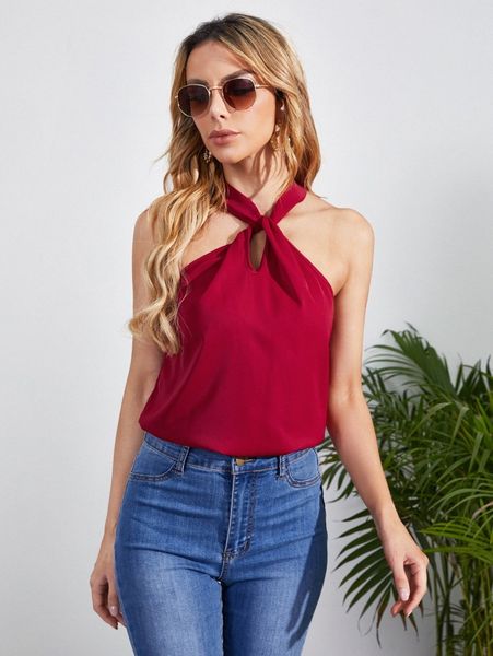 cut out twist halter r60z#, White
cut out twist halter r60z#, White