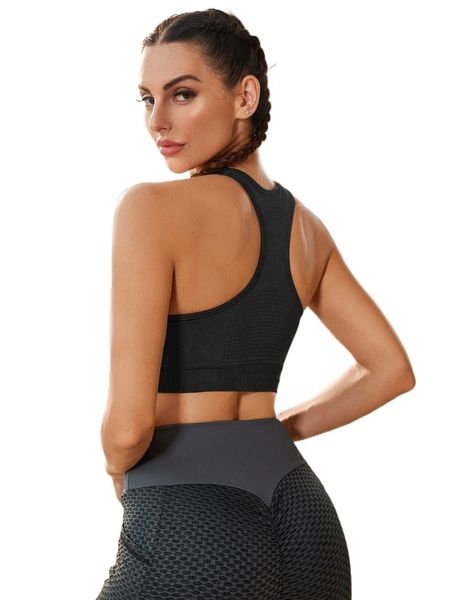 high support seamless racer back sports bra s1hk#, Gray 
high support seamless racer back sports bra s1hk#, Gray