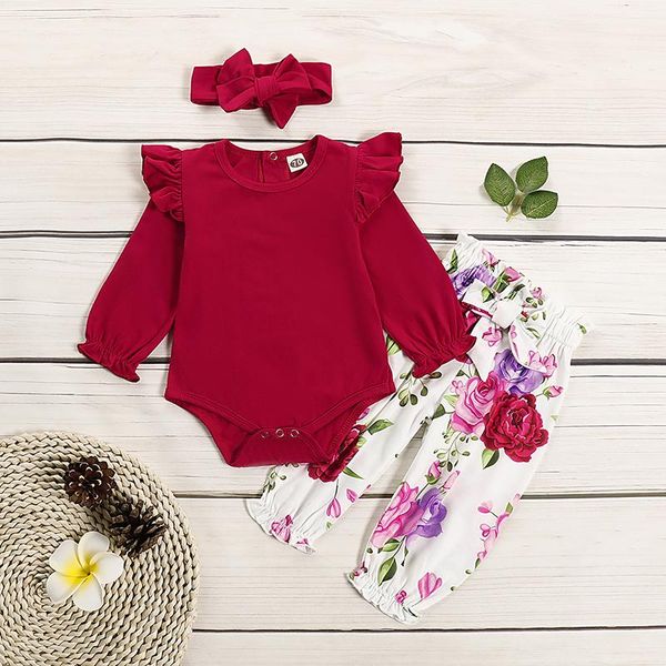 clothing sets autumn and winter's solid color long sleeve + flower printed pants headdress girl's lovely fashion suit, White
clothing sets autumn and winter's solid color long sleeve + flower printed pants headdress girl's lovely fashion suit, White