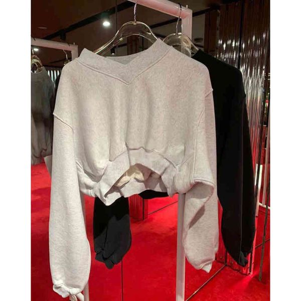 women's hoodies & sweatshirts aw dawangjia v collar plush short solid color high waist sports leisure embroidered sweater, Black
women's hoodies & sweatshirts aw dawangjia v collar plush short solid color high waist sports leisure embroidered sweater, Black