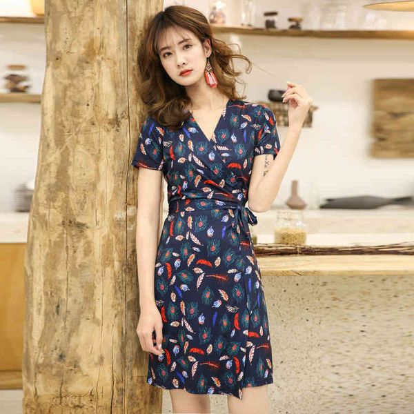casual dresses summer wrap skirt feather print v-neck small slim fit lace up short dress women, Black;gray
casual dresses summer wrap skirt feather print v-neck small slim fit lace up short dress women, Black;gray