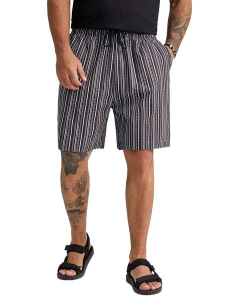 extended sizes men striped & chain print drawstring waist shorts i5xr#, White;black
extended sizes men striped & chain print drawstring waist shorts i5xr#, White;black