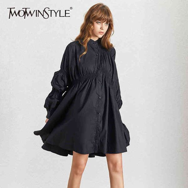 white drawstring spring dress for women stand collar long sleeve casual loose dresses female fashionable 210423, Black;gray
white drawstring spring dress for women stand collar long sleeve casual loose dresses female fashionable 210423, Black;gray