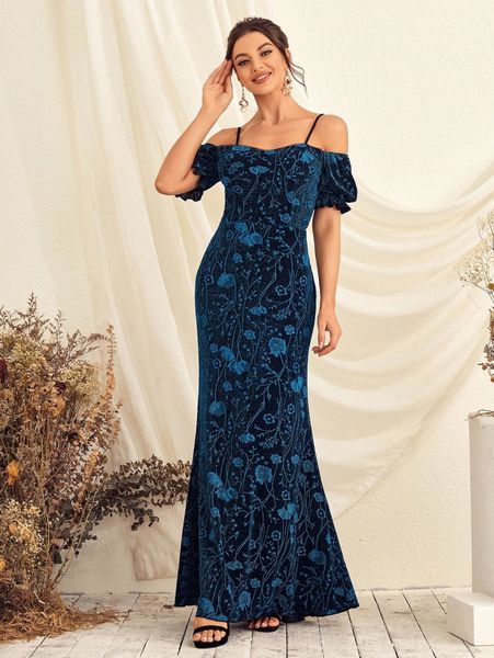 cold shoulder flounce cuff floral pattern maxi glitter prom dress x8wf#, Black;gray
cold shoulder flounce cuff floral pattern maxi glitter prom dress x8wf#, Black;gray