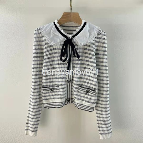 women's knits & tees spring blue white silver striped cardigan coat spring bow tie doll neck knitted jacket
women's knits & tees spring blue white silver striped cardigan coat spring bow tie doll neck knitted jacket