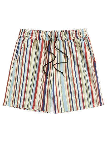 romwe guys block striped shorts a1t7#, White;black 
romwe guys block striped shorts a1t7#, White;black
