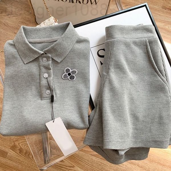 two piece dress designer 2022 summer new waffle casual sports suit women's polo shirt short sleeve t-shirt + wide leg shorts two-piece, White
two piece dress designer 2022 summer new waffle casual sports suit women's polo shirt short sleeve t-shirt + wide leg shorts two-piece, White