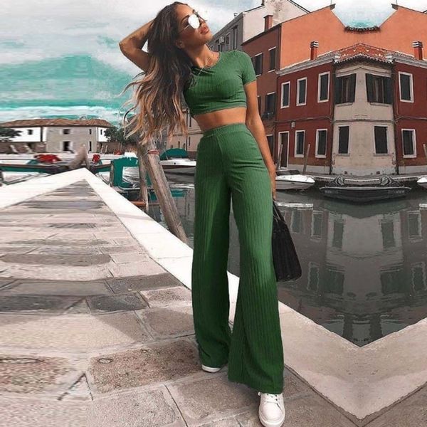 helisopus summer two piece set women ribbed crop and long pants feminino short sleeve tracksuit outfit for women y201128, White
helisopus summer two piece set women ribbed crop and long pants feminino short sleeve tracksuit outfit for women y201128, White